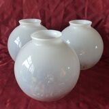 Series of 3 globes, vintage lampshades.