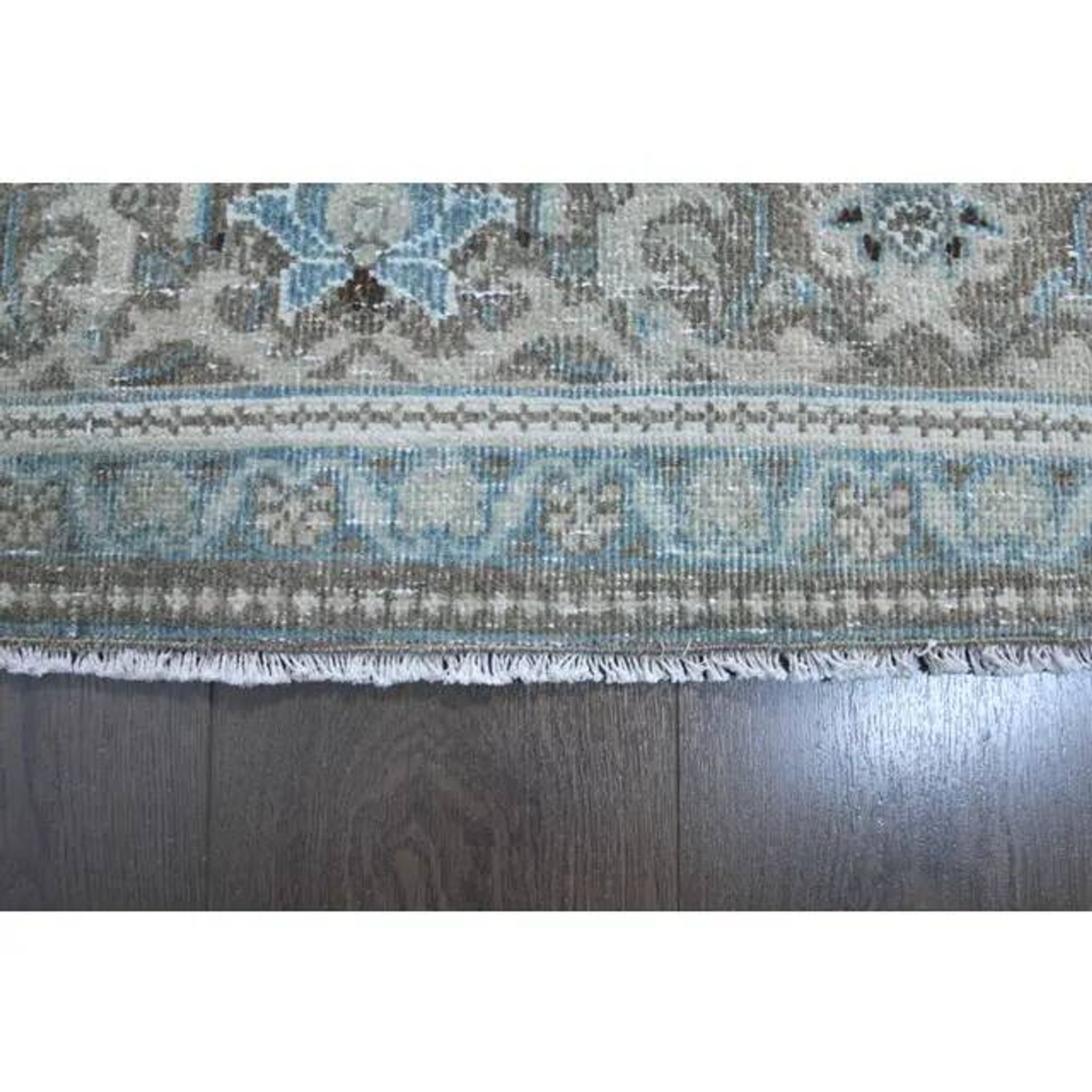 1970s Vintage Persian Handmade Wool Cotton Brown Area Rug 285x388