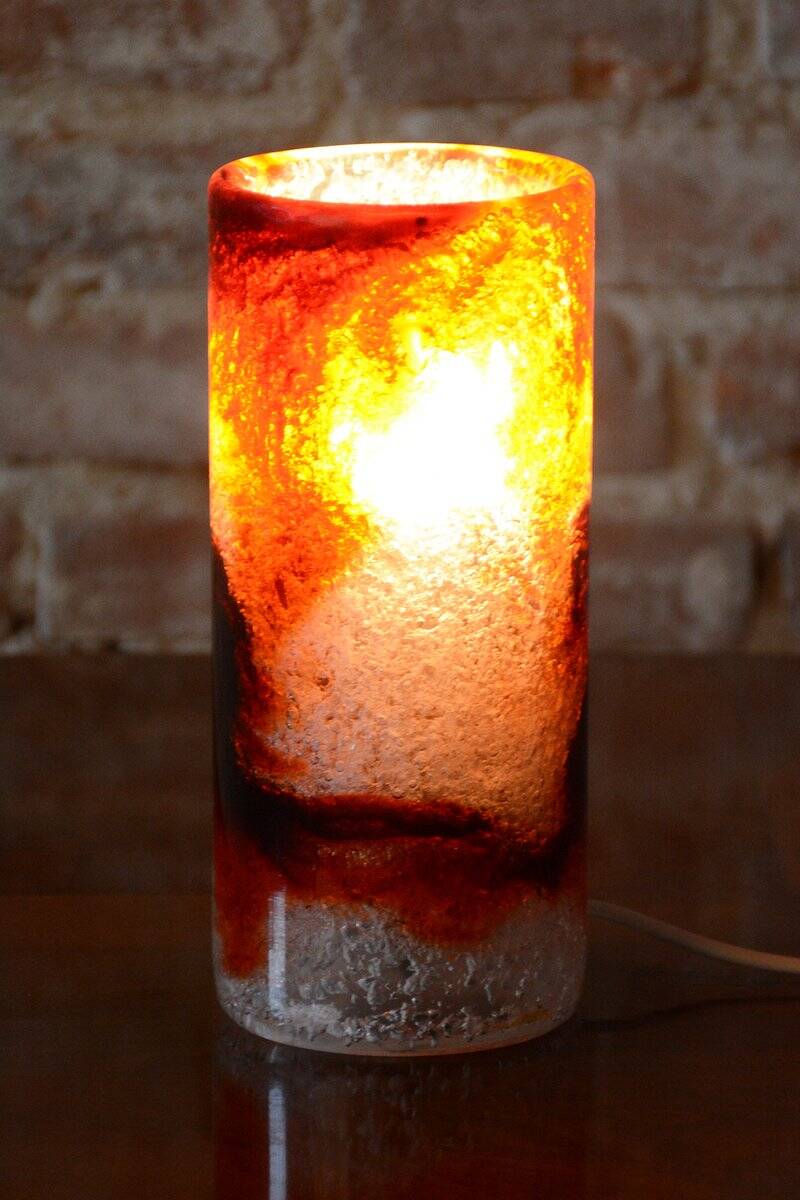 Mid-Century Table Lamp in Marble Glass, Czech, 1960s