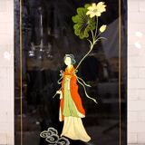 Vintage Chinese pagoda cabinet traditional scene (bohemian)