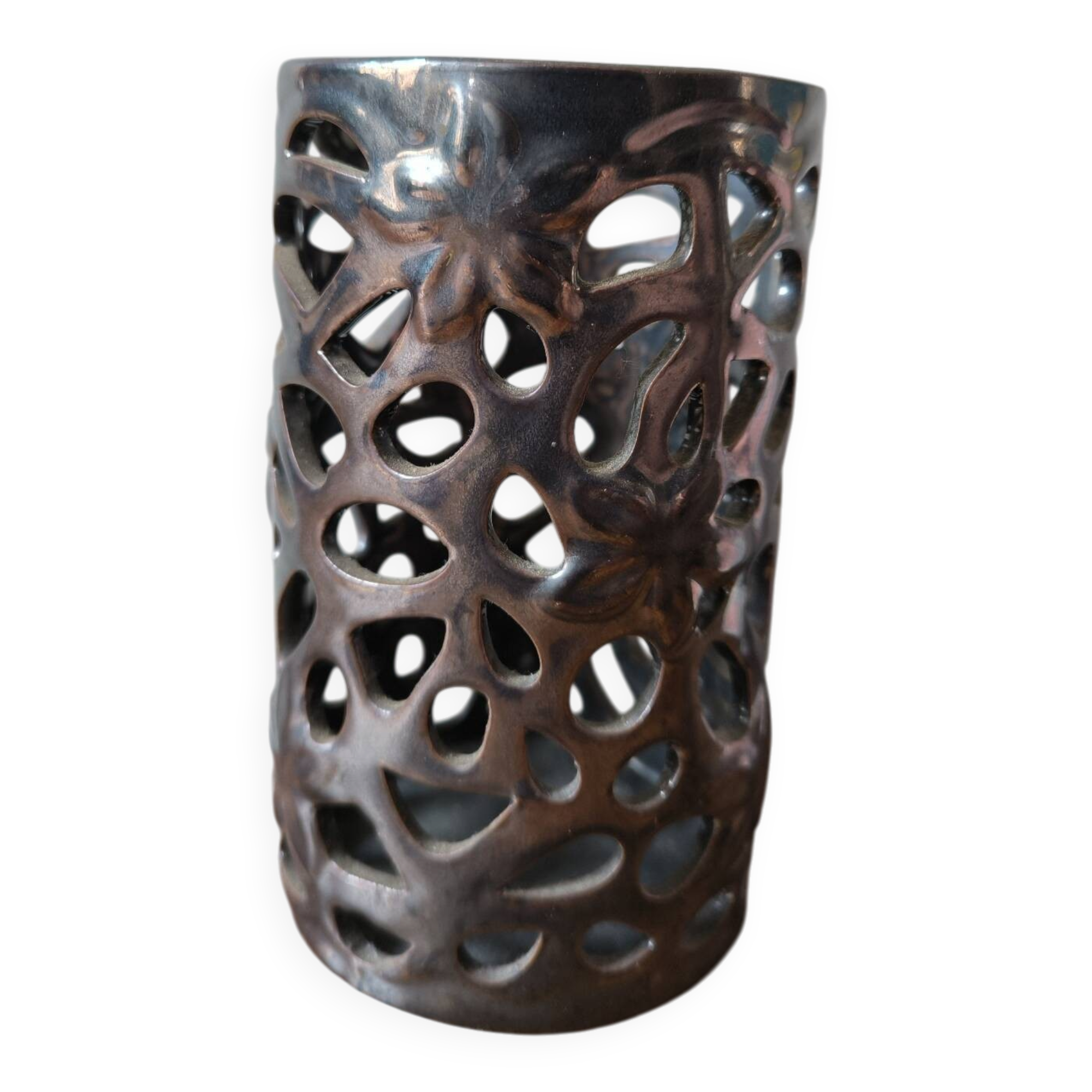 Ceramic design candle holder photophore Serax gold bronze