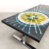 Vintage design ceramic tile coffee table 'Art'
