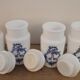 70's opaline spice jars