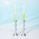 Set of space age candlesticks from the 70s/80s, organic aluminium.
