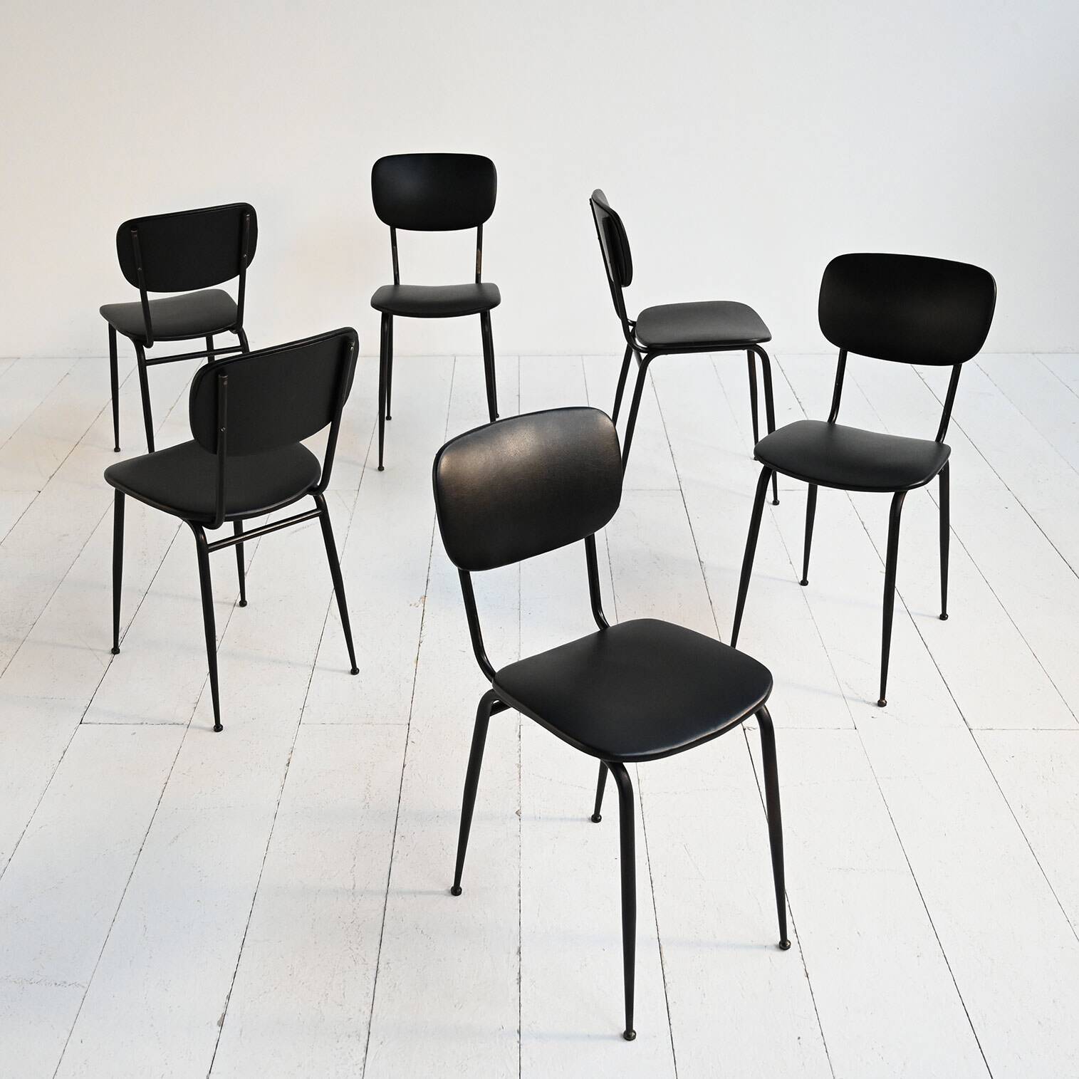 Set of 6 Olivetti Italian vintage chairs 1960s