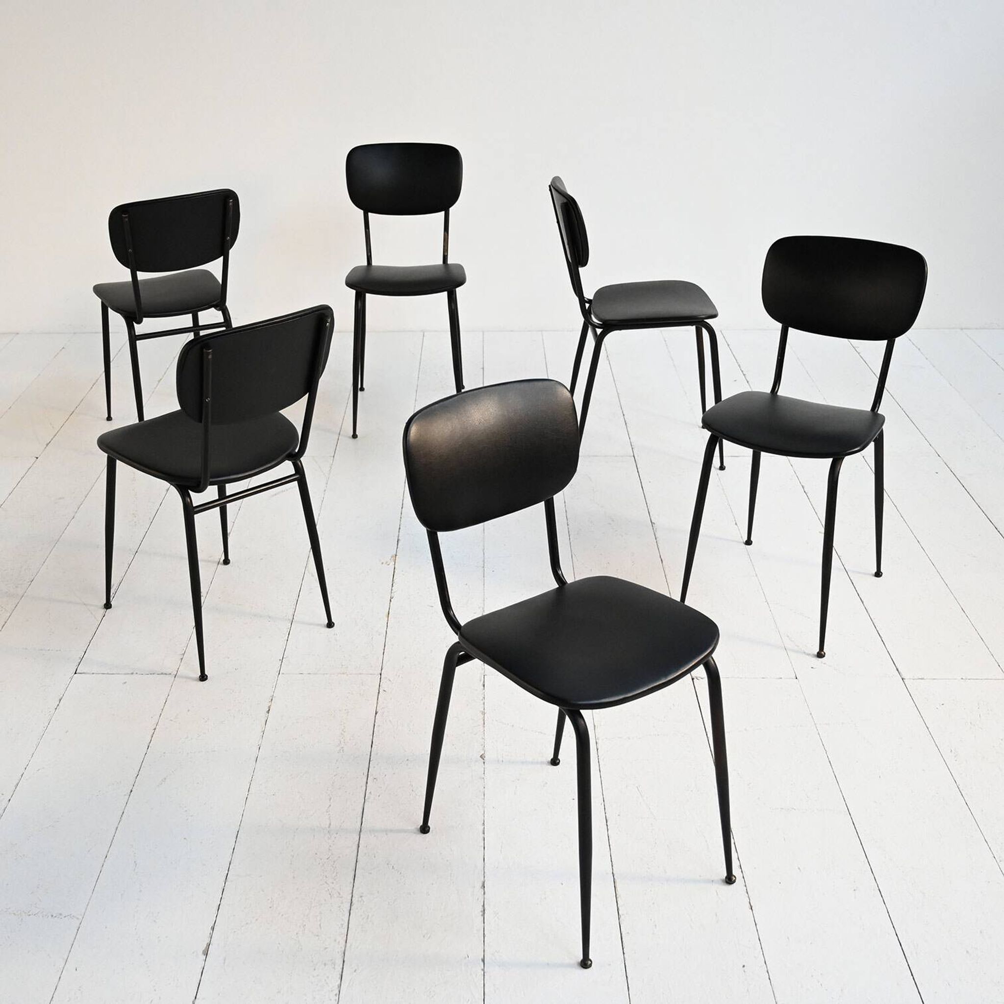 Set of 6 Olivetti Italian vintage chairs 1960s