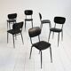 Set of 6 Olivetti Italian vintage chairs 1960s
