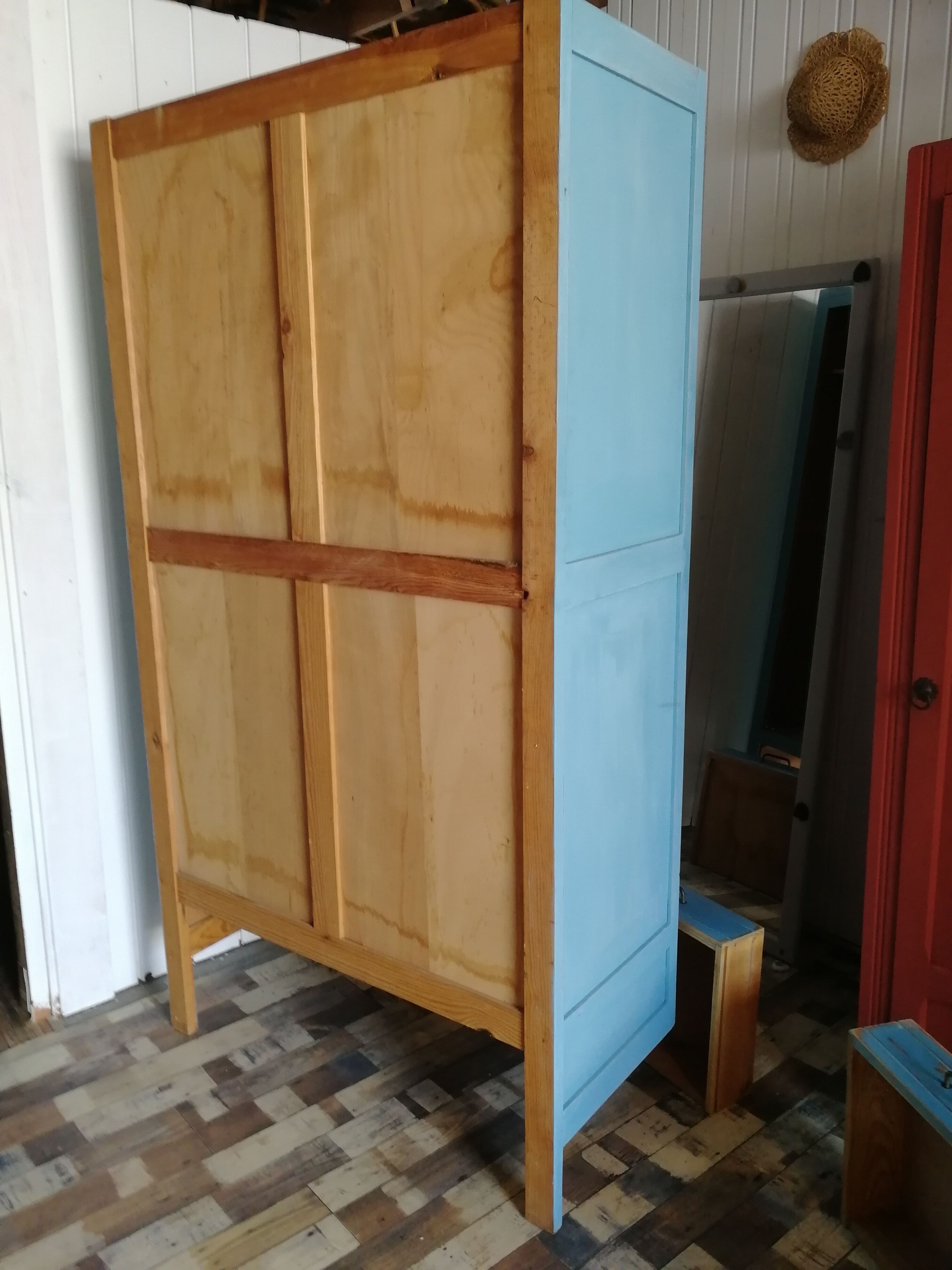 Alysée, Wardrobe/closet, with compass feet, oil blue