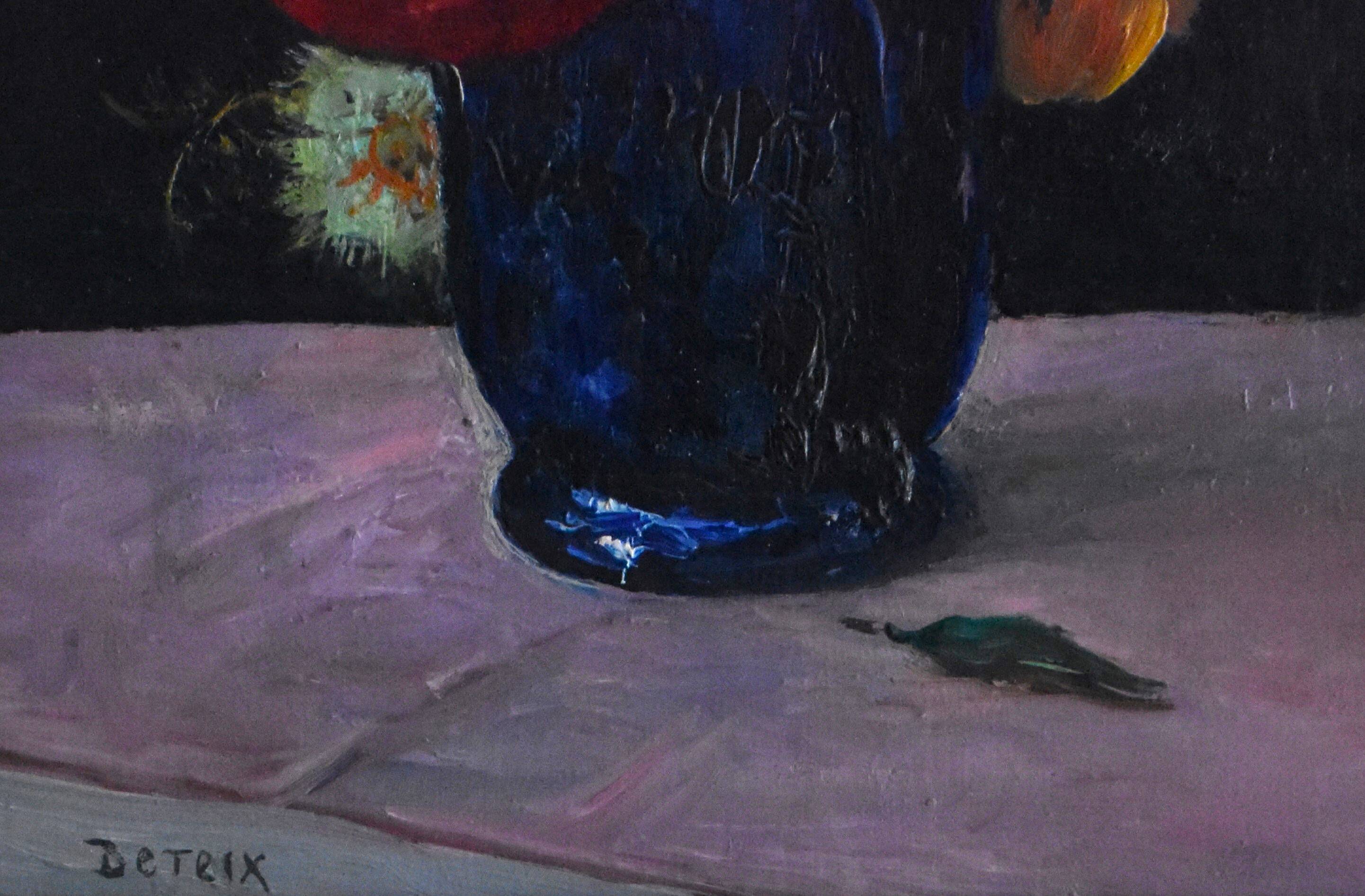 Adolphe Deteix, Flowers in a Blue Vase (circa 1930)