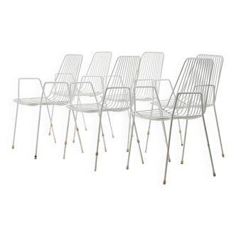 Fauteuil de jardin empilable, lot de 6