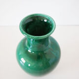 Green iridescent ceramic vase