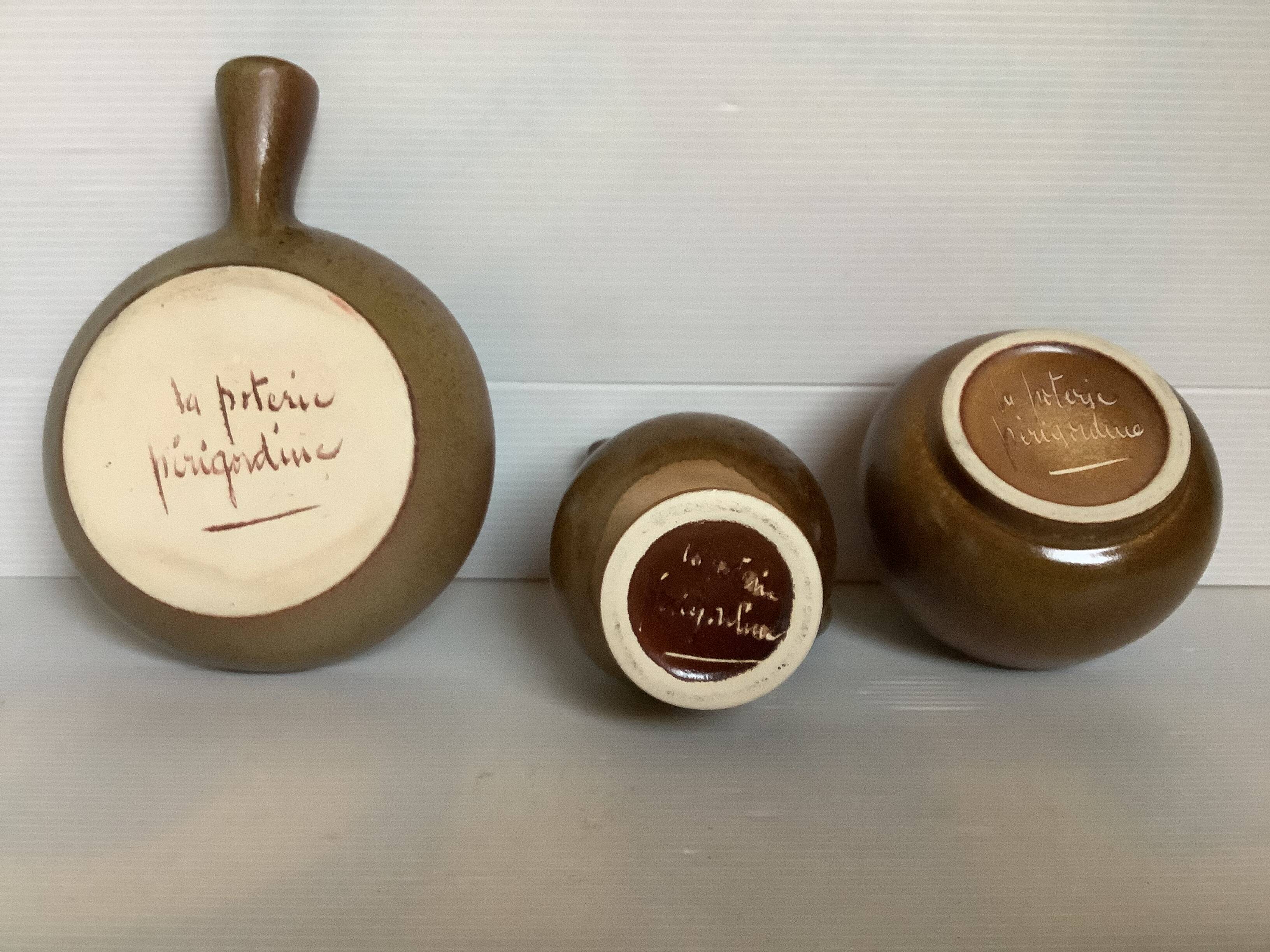 Trio de céramiques périgourdines