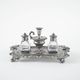 Decorative Art Deco table set – metal tray with glass flacons, European craftsmanship