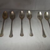 Set of 6 small silver metal spoons