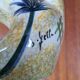 Earthenware vase signed by Jacqueline Gelb with a thistle decoration.
