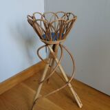 Rattan wicker plant holder