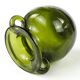 Modernist vase, olive glass, designed by J. Słuczan-Orkusz, Poland, 1970s