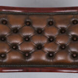 Chesterfield Mahogany Ottoman, England