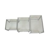 Space Age Nesting Tables Chrome Clear Glass Sixties Design Side Table