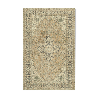 Tapis décoratif beige anatolien tissé à la main 165 cm x 261 cm