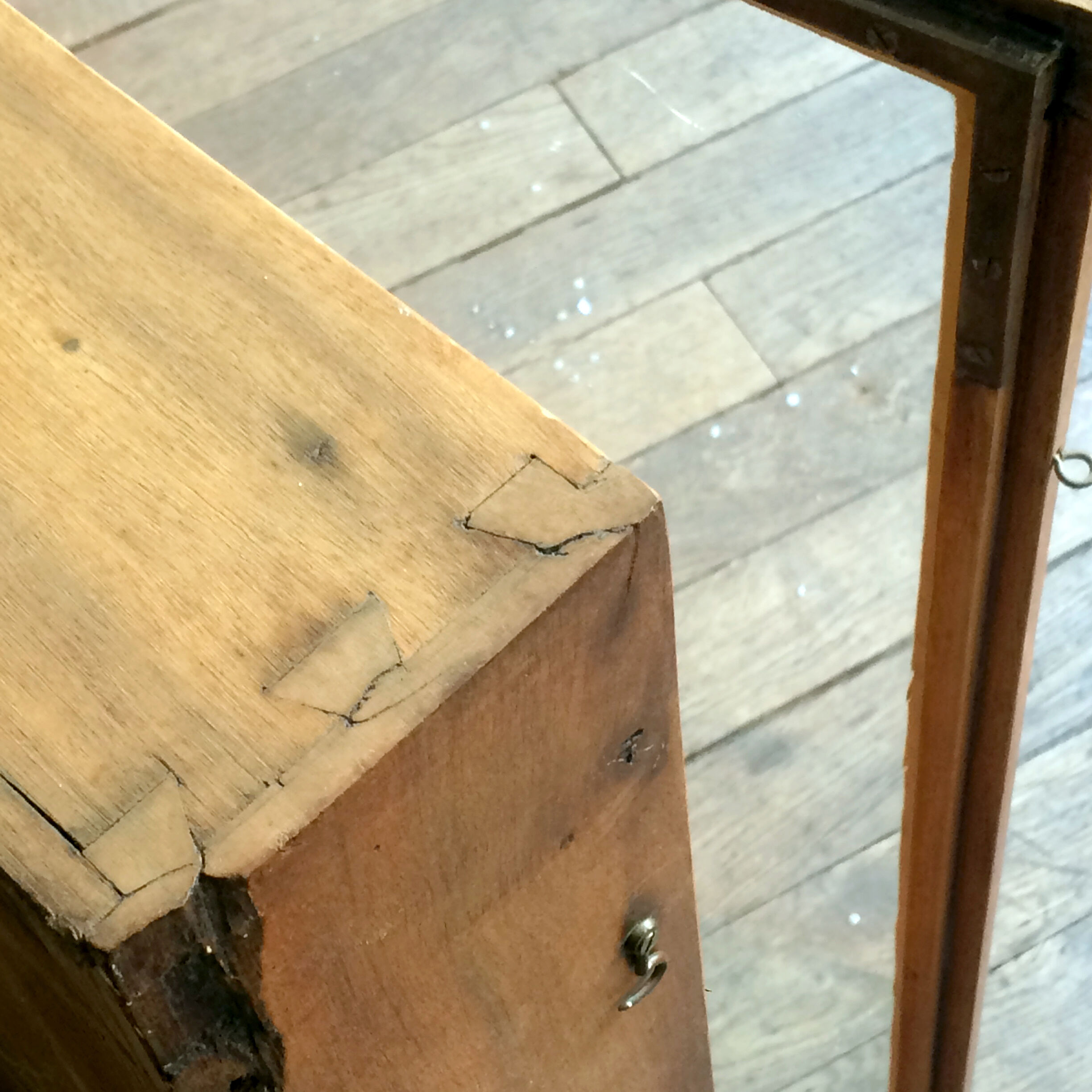 Ancient 19th oak wall showcase