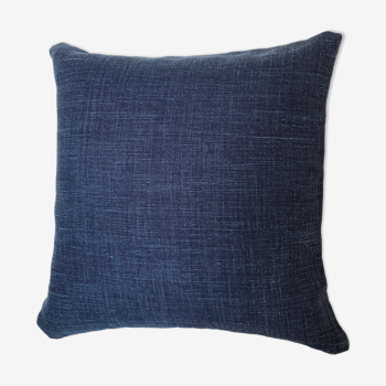 Navy blue linen cushion