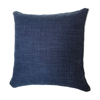 Navy blue linen cushion