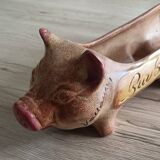 Cochon en grès, présentoir pour saucisson Vallauris