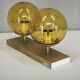 1970s Space Age Amber Glass Double Wall Lamp, Kamenický Šenov