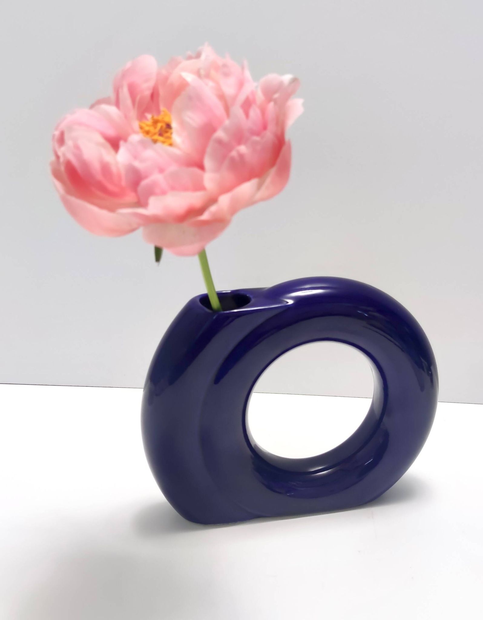 Vintage Blue Glazed Ceramic Vase by Pietro Arosio for Parravicini, Italy, 1