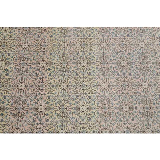 1970s Vintage Turkish Oushak Handmade Wool Cotton Brown Area Rug 193x275