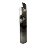 Grande lampe sculptural en métal chormé et brossé, design 1970