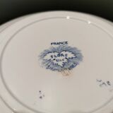 Plat de service céramique de Sarreguemines, modèle Flore bleu