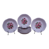 11 Moulin des Loups rose bouquet soup plates