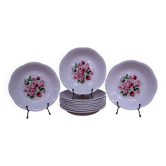 11 Assiettes creuses bouquet de roses Moulin des Loups