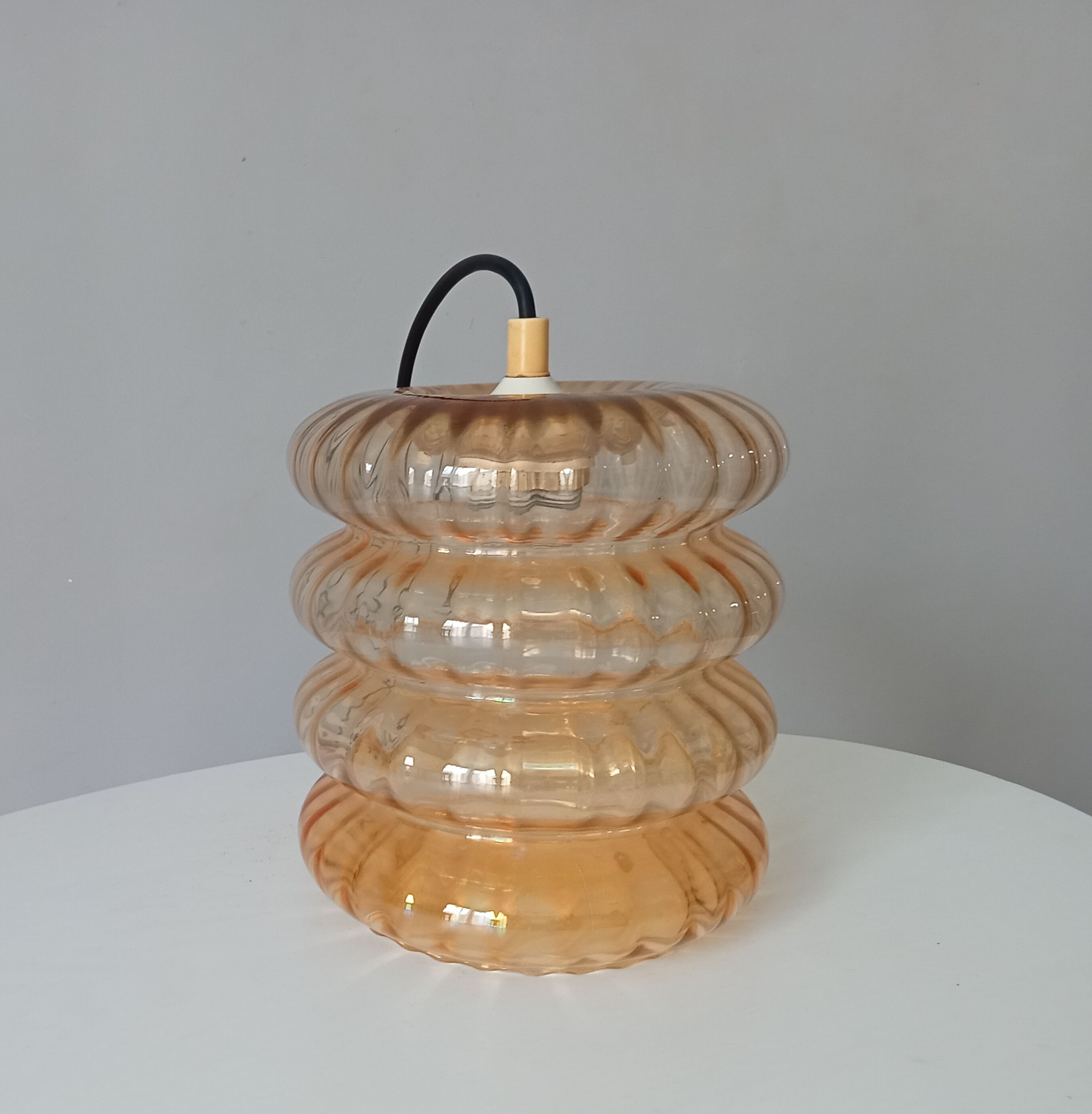 Vintage pendant lamp molded glass 60/70s