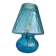 Light blue Murano-style glass with a balloton lamp.