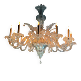Venetian lustre in colourless Murano glass, 12 light arms, circa 1900