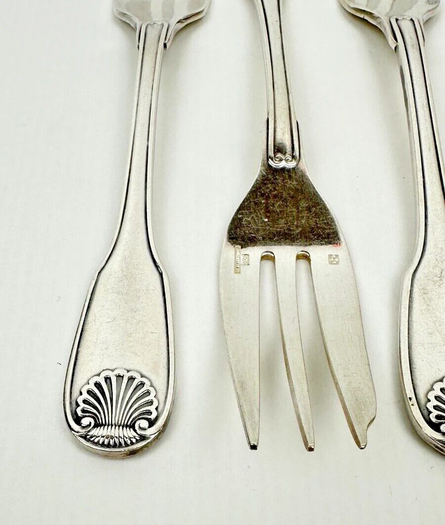 6 fourchettes à gâteau Christofle, ancien modèle Vendôme