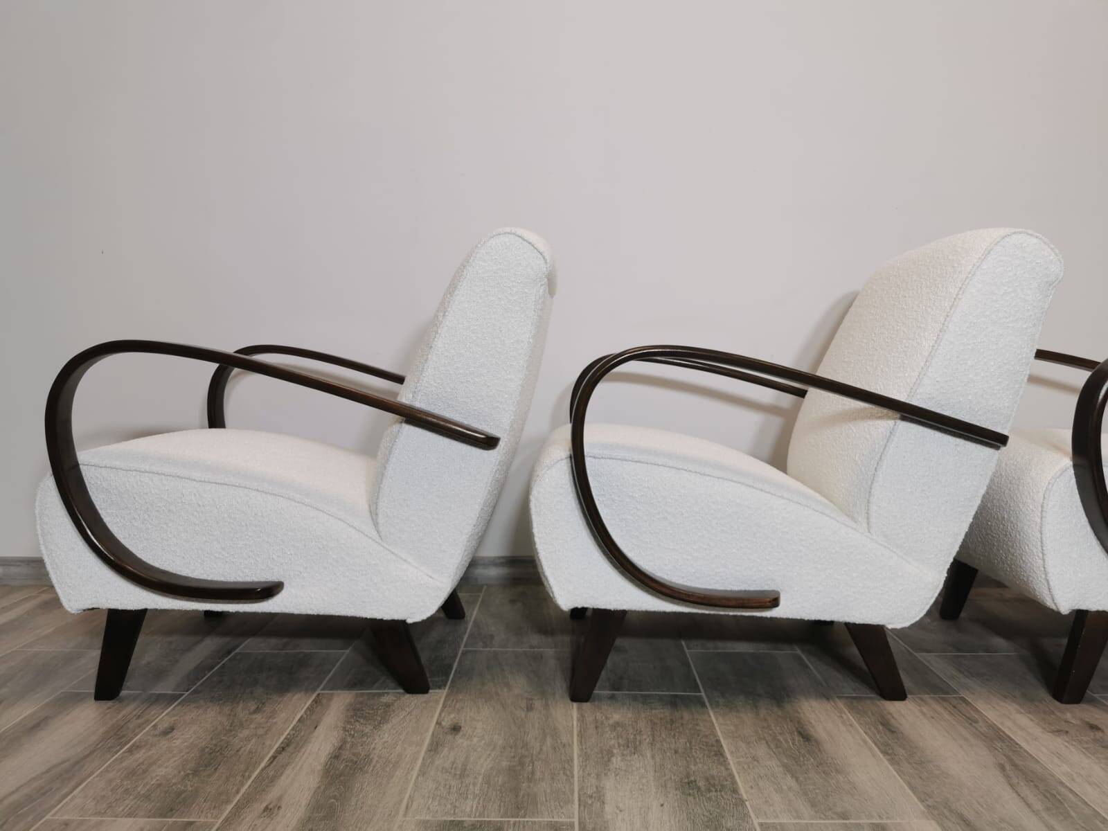 Set de 3 fauteuils par Jindrich Halabala, 1940s