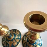 Atypical duo of candlesticks, candle holders, copperware from cerdon
