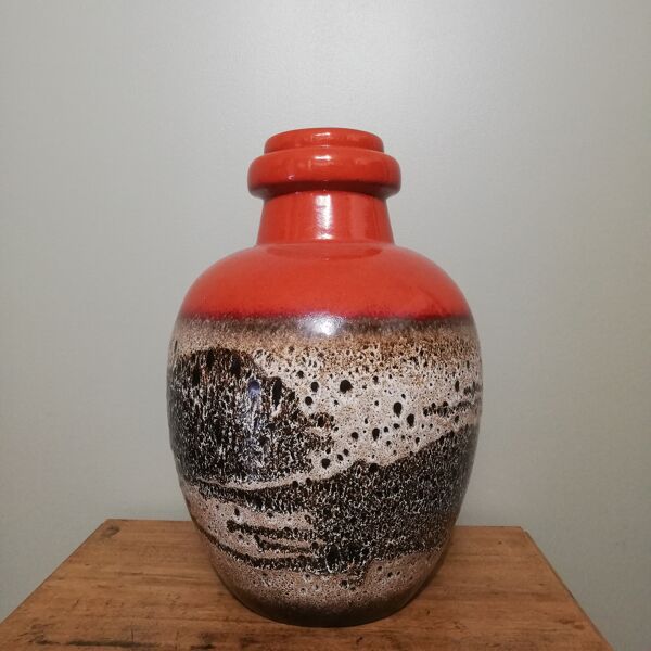 Vase allemand Scheurich fat lava et céramique