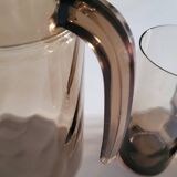 Service à orangeade en verre fumé