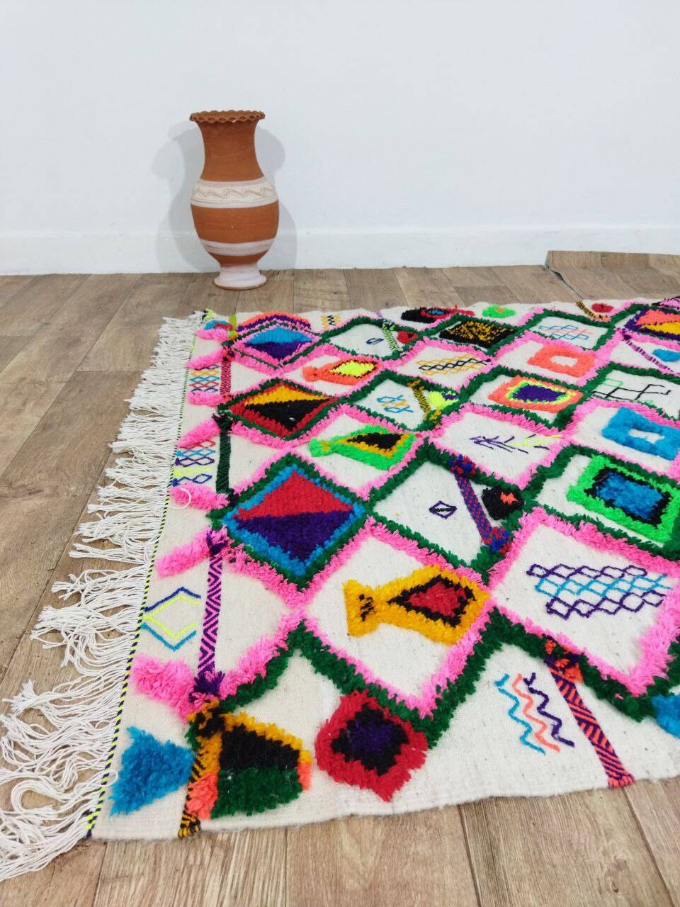 Handmade Moroccan Berber rug 253 X 144 CM