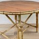 Vintage low table in oak and rattan
