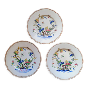 Lot de 3 assiettes plates Sarreguemines