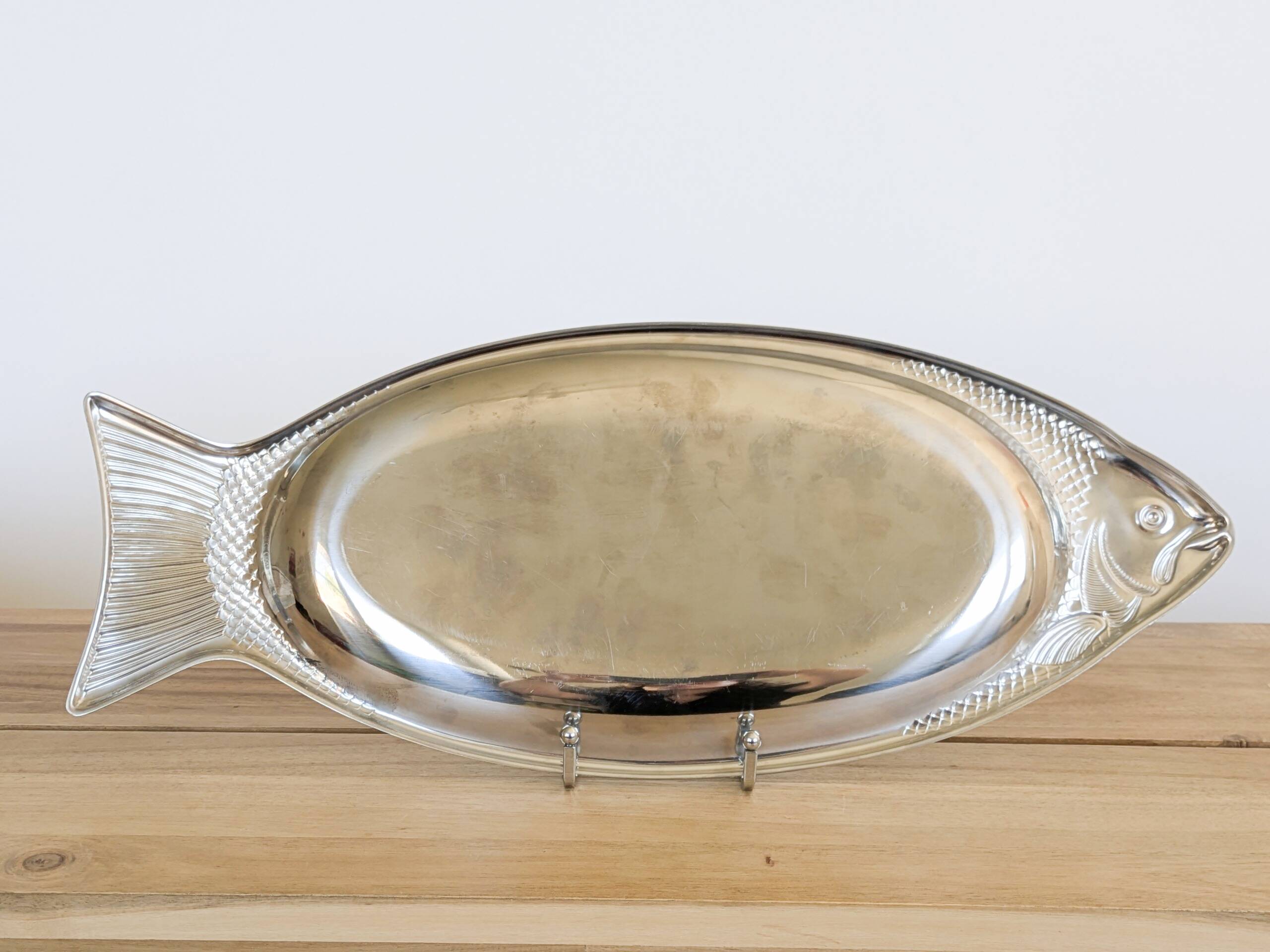 Vintage WMF Cromargan fish serving platter, stainless steel