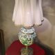 lampe ancienne 65x32 bronze et porcelaine inter a tirette tres bon etat