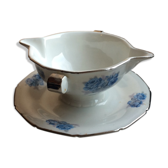 Sauciere ancienne en porcelaine de Sologne maison Lamotte