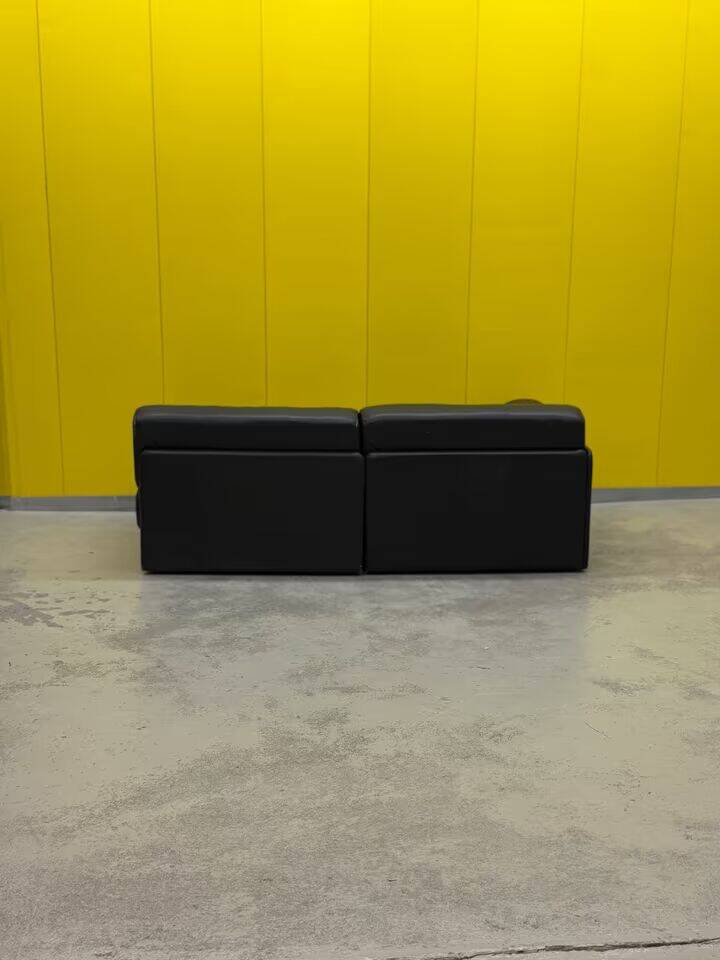 De Sede DS-76 Modular 2-Seater Sofa / Sofa Bed – Black Leather (1970s)